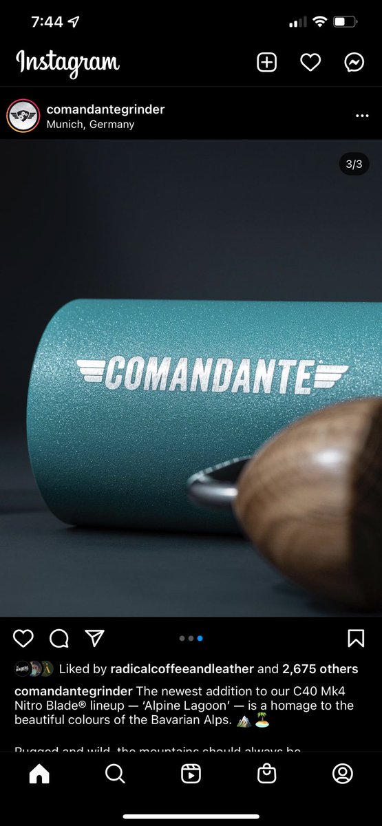 arcoffeeNet's tweet image. لون جديد لطاحونة كوماندانتي ، مستوحى من ألوان البرك الباڤارية 😍