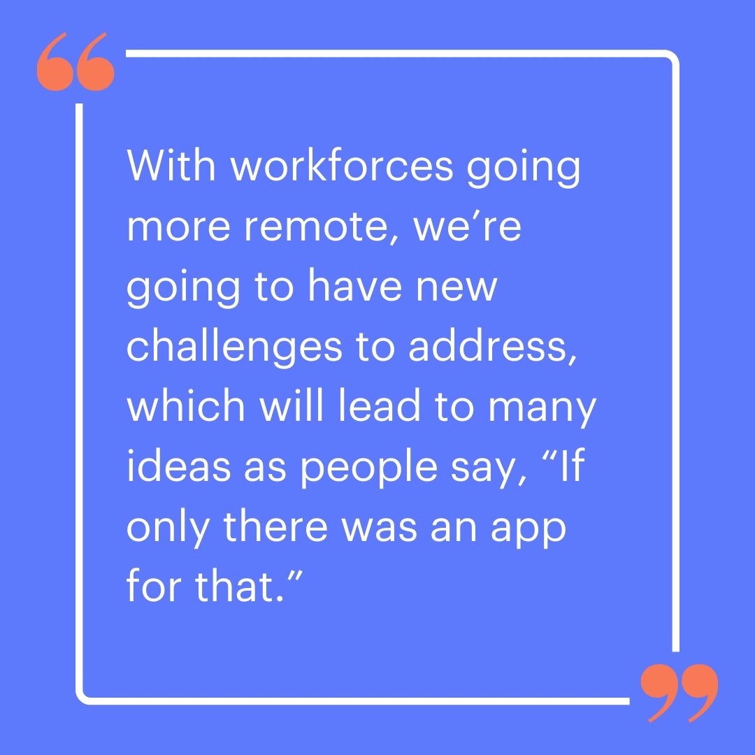 thunkable's tweet photo. We’re going to have new challenges to address, which will lead to many ideas as people say, “If only there was an app for that.” With Thunkable, we can now answer that by saying, “Go ahead and make an app for that!”
From interview with @aksaigal & @OwlVC: https://t.co/lOXse3BJbs https://t.co/CNK0lwGU25