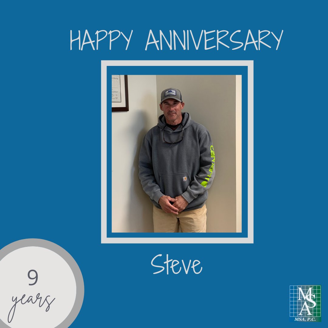 MSA_PC's tweet photo. Happy work anniversary to Ryan Shrader, PE and Steve Moran !

Ryan is celebrating 8 years with MSA as one of our talented engineers. 
Steve is celebrating 9 years with MSA as one of our awesome survey field crew. 

Thank you for being a great part of the team! https://t.co/aM5C79tE8a