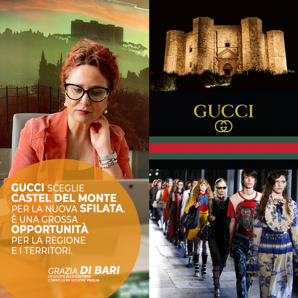 Il 16 maggio a #CasteldelMonte, ad #Andria, #Gucci sfilerà con la nuova collezione uomo e donna del direttore creativo Alessandro Michele facebook.com/photo?fbid=397…