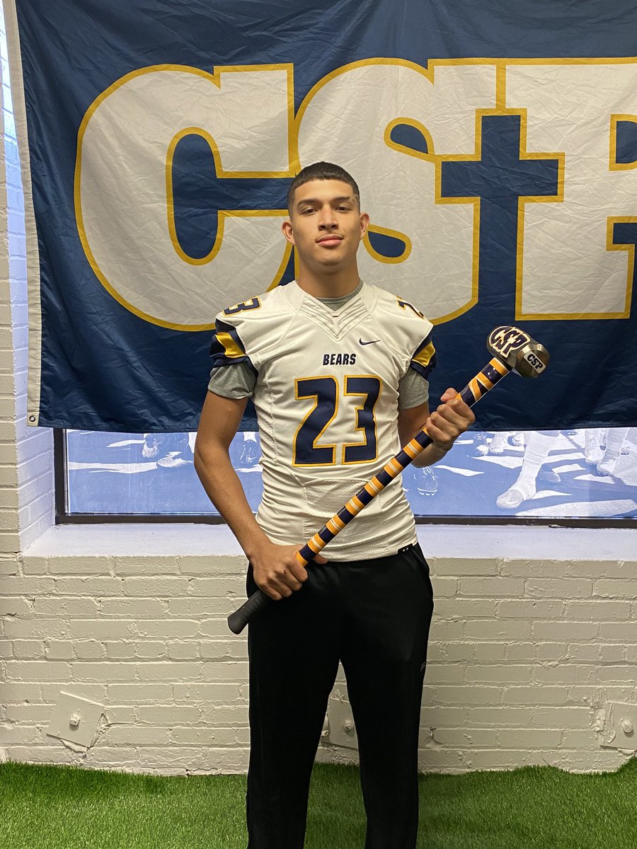 PatrickCates7's tweet photo. Had a blast this weekend during my Visit at @CSPBears, a big Thanks/ shout out to @bond_coach &amp; @CoachCurrierCSP  for making it happen. Amazing team energy , Talent through the roof &amp; a program ready to work !! #letsgetitbears🤞🏾 https://t.co/WDuosXiIKT