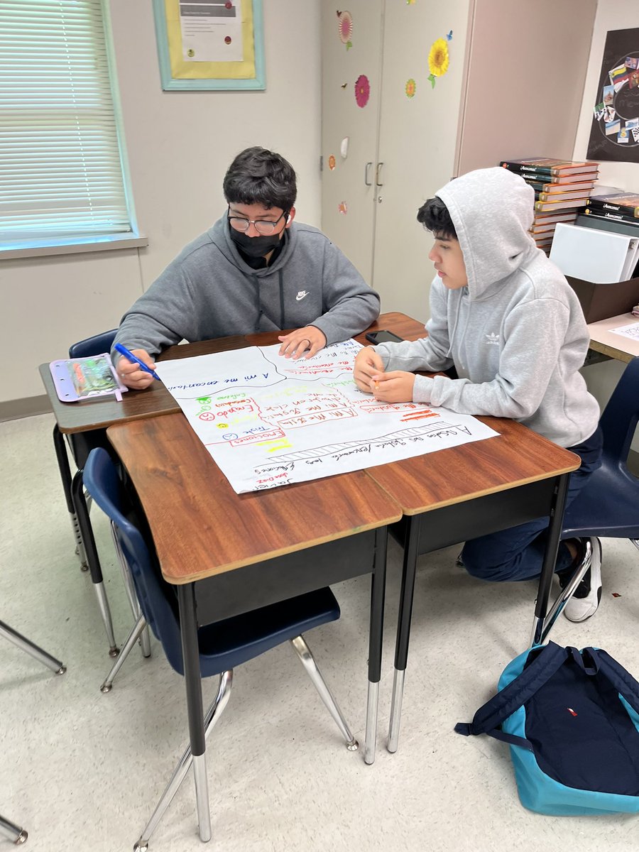 ceciliamewa's tweet photo. Spanish 1 is rocking it today they have to express what others would like/love to do, plus add some emotions and feelings #PosterDesign #applyknowledge #Collaboration #wicor @AVIDjeanie @Bussey_Owlets @BusseyAVID @GISDWorldLang https://t.co/hLn0Isa7Ah