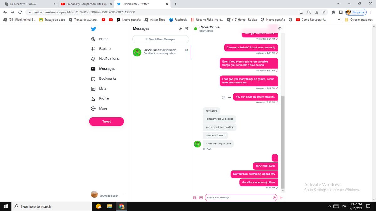AmadeolucaF's tweet photo. @MuteEllie @william35261991 i feel so bad for you
i wish i can give  you something, but i dont have anything since i Lost all my chromas and godlys https://t.co/v2tMcktRcJ