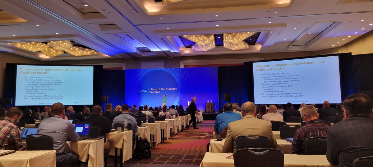 iSeeMelissaV's tweet photo. Tim Young of Newcomb Oil kicking off the first-ever category management sessions to take place on the #NACS #SOI mainstage. This category nerd is very excited! https://t.co/DPs0T36axj