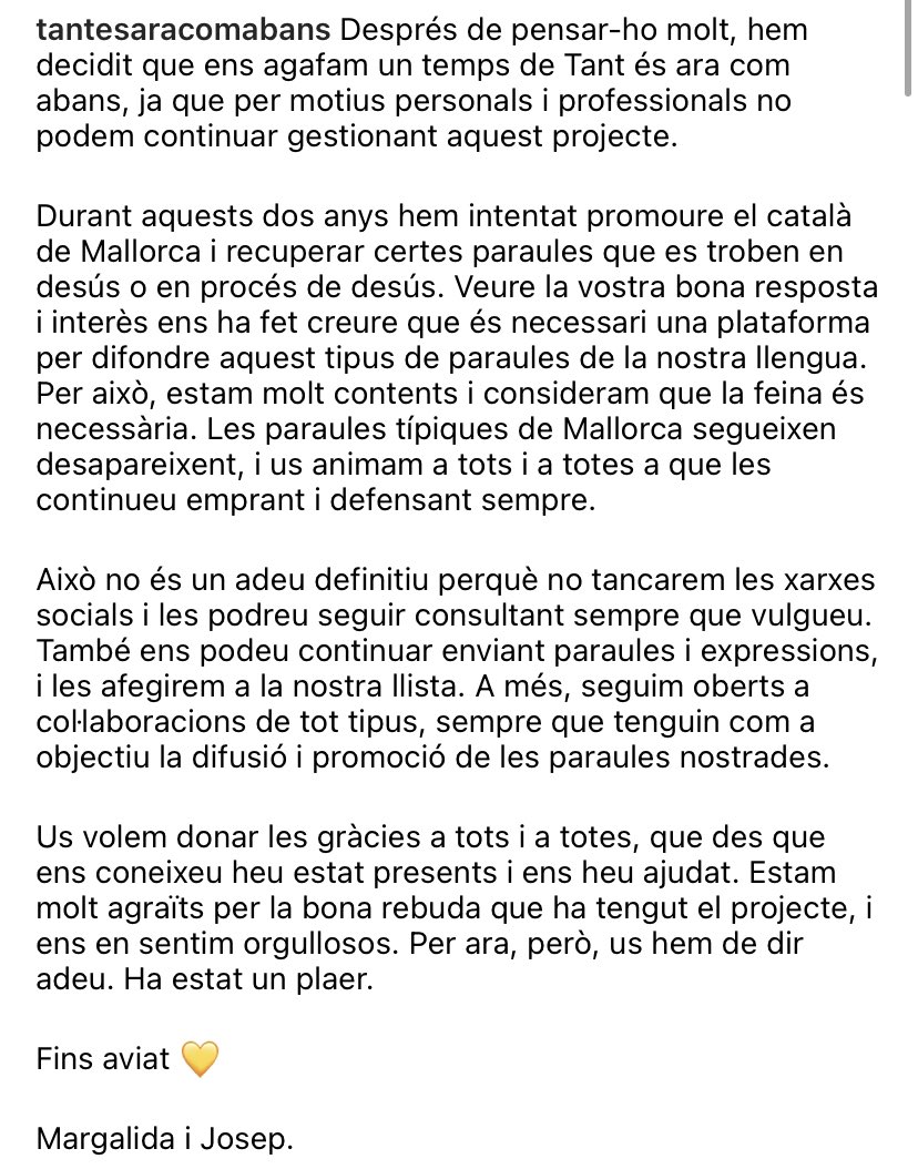 Moltes gràcies per tot aquest temps💛