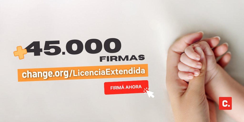 ChangeorgAR's tweet photo. ¡Sumá tu firma para llegar a las 50.000! 👶✊ Alejandro le está pidiendo al Congreso Nacional que extiendan las licencias laborales a 6 meses cuando los niños y niñas nacen con discapacidad.
👉 Firmá la petición en https://t.co/c4bUI6rLKX #LicenciaExtendidaYa https://t.co/Wgn8I3XsQf