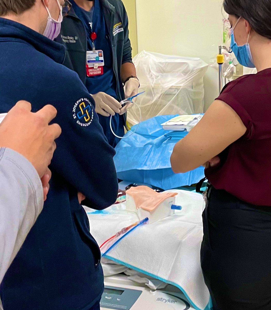 ersimulationdoc's tweet photo. Procedure heavy Sim day today, we definitely goin’ in! Great collaborative mentorship by our seniors. #Simulation #emergencymedicine #thoracostomy #airway #resuscitation #family https://t.co/hMyQ3udfo1