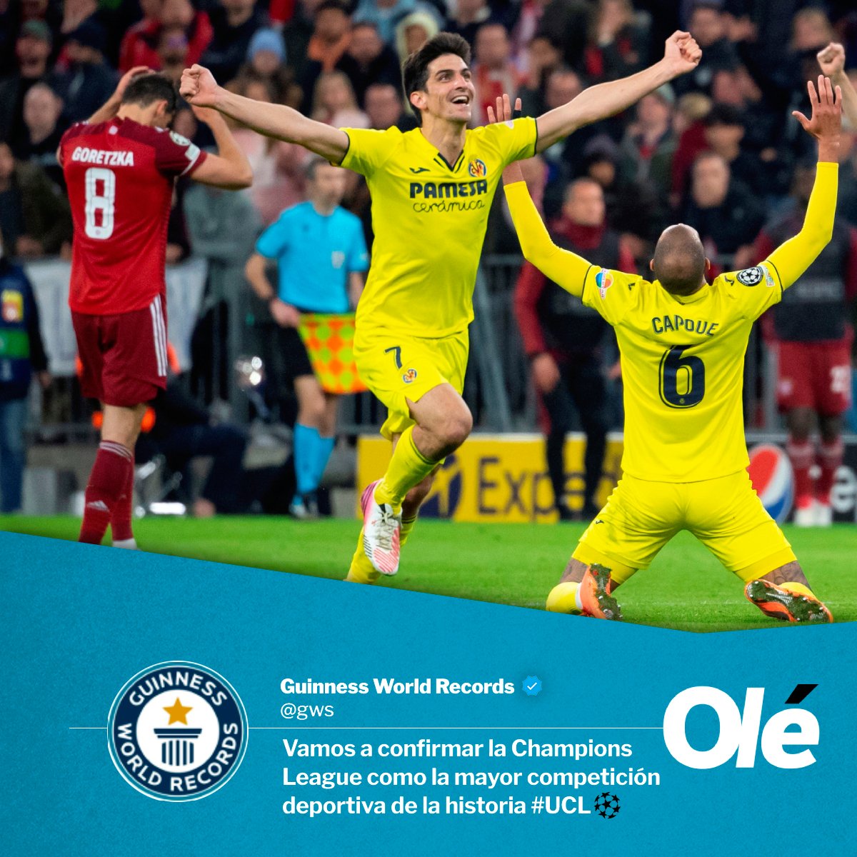 DiarioOle's tweet photo. 🔎 La cuenta de los Record Guinness compartió en sus redes que la Champions League será confirmada como la "mayor competición deportiva de la historia"

¿Están seguros? 🤨⚽️ https://t.co/xo5SpRYrdf