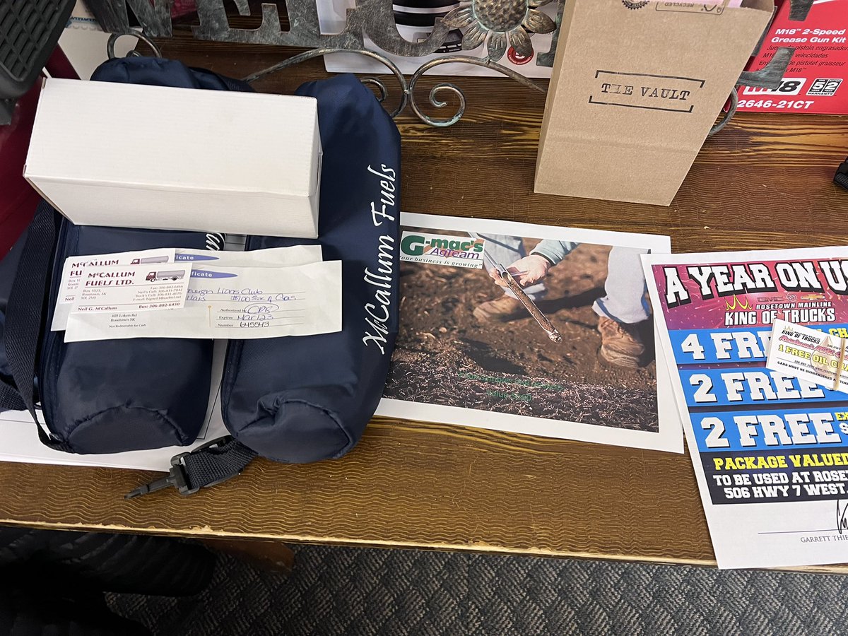 Donations and items are rolling in for our silent auction and we’ve got some great stuff and more to come! Tools, gift cards, local services, herbicides and more!  Remember proceeds from Friday’s event will be in support of Rosetown Kid Kare! Cash, cheque and e-transfer accepted!