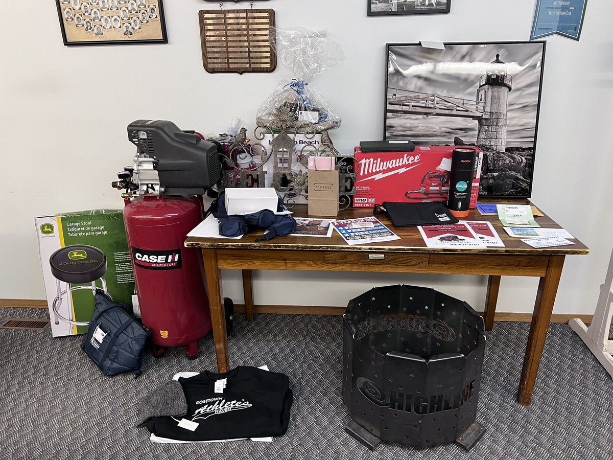 sovereign_lions's tweet photo. Donations and items are rolling in for our silent auction and we’ve got some great stuff and more to come! Tools, gift cards, local services, herbicides and more!  Remember proceeds from Friday’s event will be in support of Rosetown Kid Kare! Cash, cheque and e-transfer accepted! https://t.co/Nm15sbdDrk