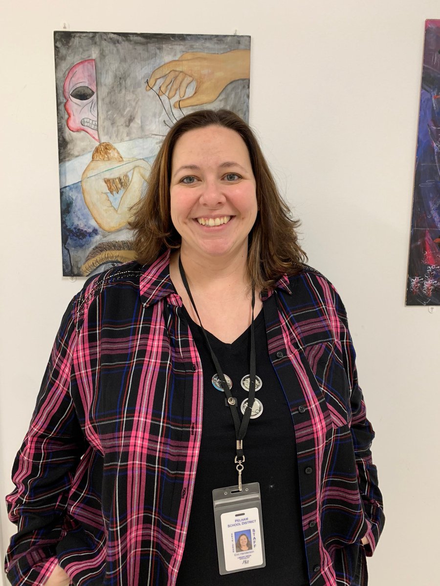 MsmeadP's tweet photo. A special shout out to our very own PHS librarian. We are so lucky to have her. #nationallibrarymonth #highschoolibrarian #pelhamproud #pythonpride #committedtoliteracy https://t.co/rQNkBM135A