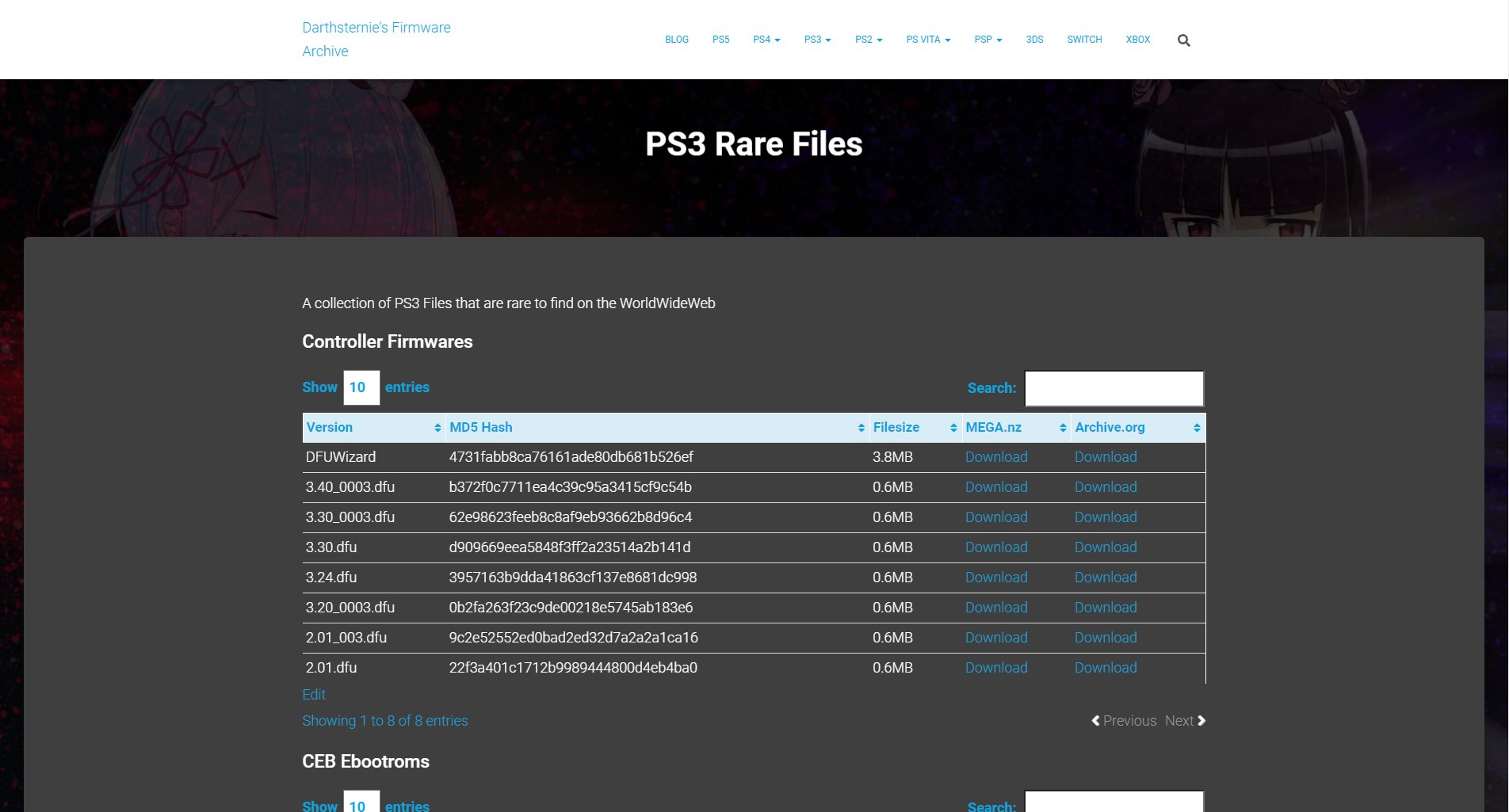 Darthsternie on Twitter: "Updated https://t.co/h1lz5cnkI6 - Added PS5 Firmware 05.02 - Added PS4 Firmware 9.51 - Added PS3 CFWs 4.84.2 REBUG D-REX/REX RSX Overclocked 750 - PS3 Firmware 2.01_003.dfu (