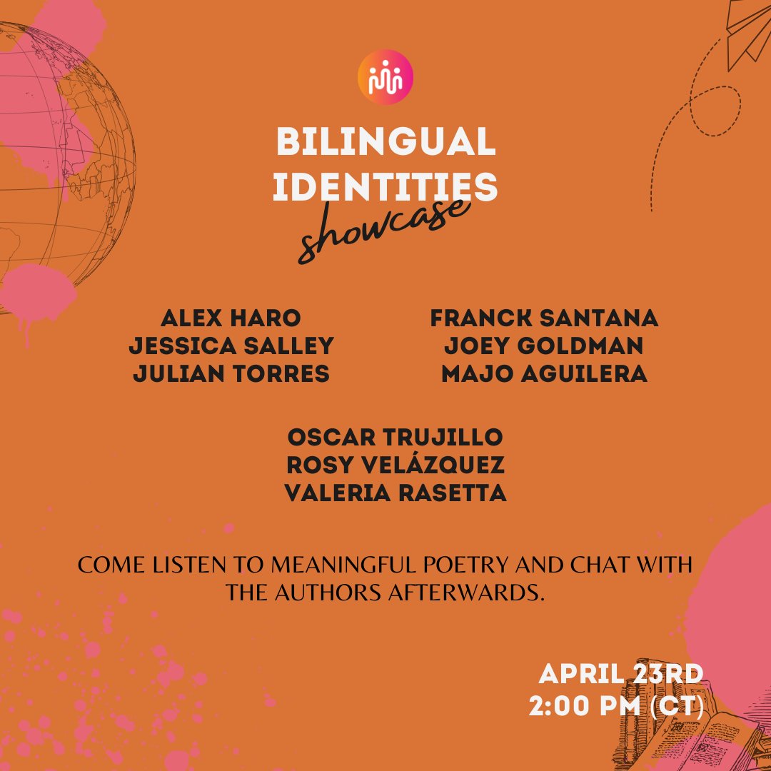 🎉Zoom event alert!  Bilingual Identities Showcase! 🌍🎉

Our bilingual poetry workshop is having a showcase and our students will be performing their final projects! 🥳

Join us Saturday, April 23rd. RSVP through buff.ly/3JJuMHg ❗️

#KansasCity #Spanglish #Poetry