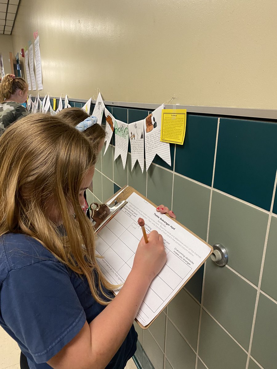 We are having fun practicing theme with our scavenger hunt! #teambce @BCEmrscottle @ rachelstillwell