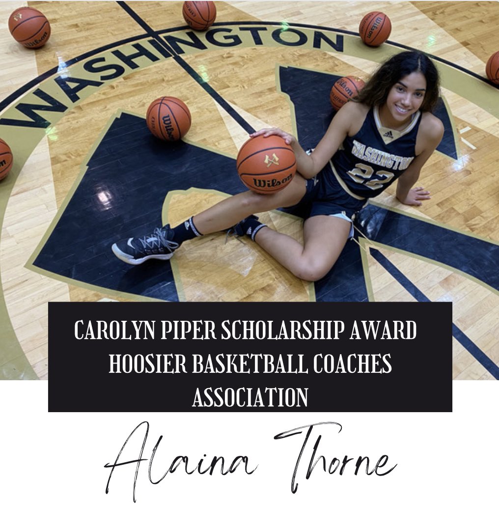 Congratulations to our Alaina on being awarded the Carolyn Piper Scholarship Award for the Hoosier Basketball Coaches Association! #HBCA