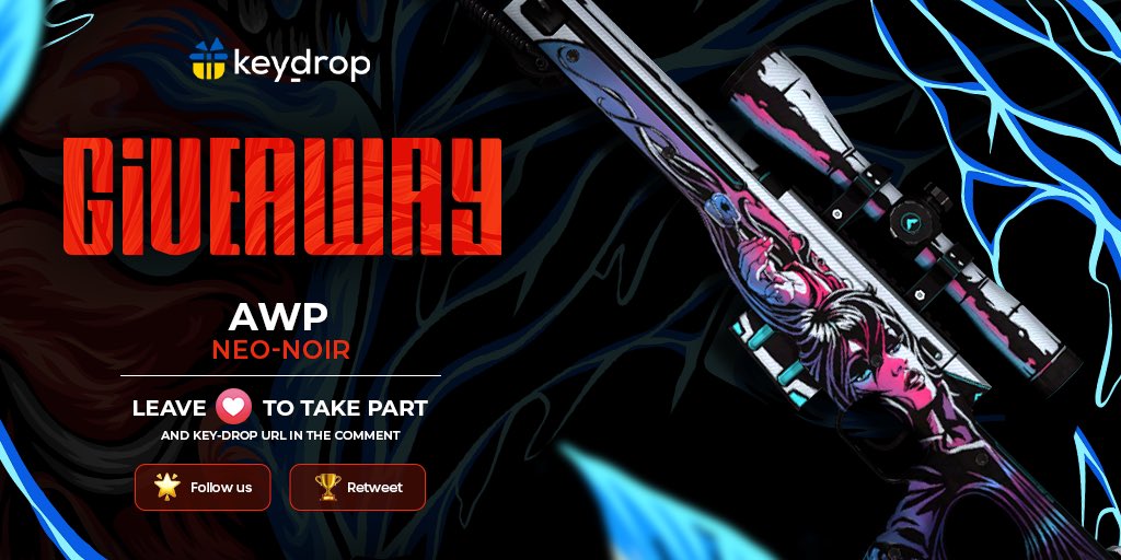keydropcom's tweet image. Giveaway on AWP | Neo-Noir 🎁

👊 Like and leave a link to your Key-Drop profile! 
🌟 Follow us!
🏆 Retweet!
 
⏰ Wait 24 hours!

#freeskins #csgoskinsgiveaway #csgoskinsfree #giveaway #airdrop #csgocases #csgocase #csgoesport #skins #csgoskins #keydrop #keydropcom #csgo