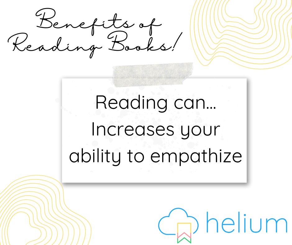 heliumbooks's tweet photo. Reading makes you more empathetic and leads to a more compassionate world. Make sure you read a book today. 💡
#EmotionalBeings #ReadingMadeUsThisWay #WhyReadWednesday #BenefitsOfReading #HeliumFam #IReadFor #ReadAndRise https://t.co/nSuQqypK4z