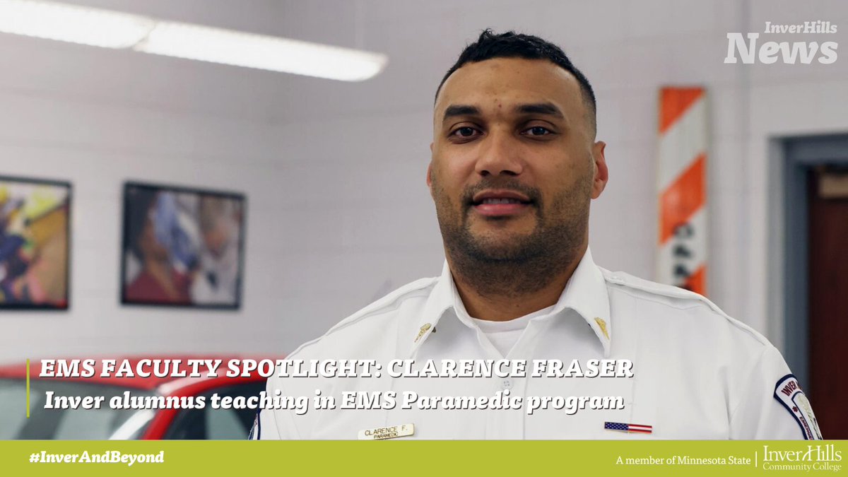 InverHillsCC's tweet photo. Clarence Fraser, a graduate of the EMS Paramedic program at Inver Hills Community College, is now an instructor in the program. Clarence has extensive experience as a paramedic and EMT. https://t.co/D7gVmpjWx2
#InverDayAtTheCapitol #InverGrad #MinnStateStories https://t.co/uRbHyWrF2Q