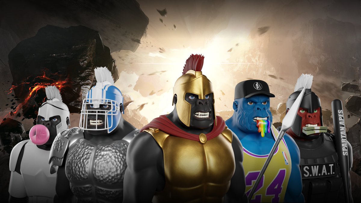 So, what’ll happen on the #ArenaOfSpartans?
It’s a MMORPG-inspired #metaverse where the #SpartanApes holders will interact, hang out and fight out realistic duels.

#NFT #NFTart #NFTCommunity #P2E #Play2Earn