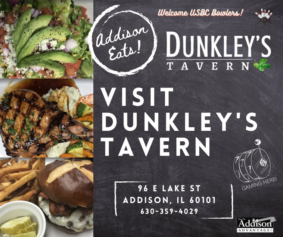 AddisonVillage's tweet photo. .@DunkleysTavern is the perfect place to watch a game with friends, spin and win in their private gaming room, or simply enjoy a glass of wine. Just 5 minutes away from Stardust Bowl, it's great place for lunch, dinner, or to unwind. #AddisonEats #USBC https://t.co/MsXxNk5nkt
