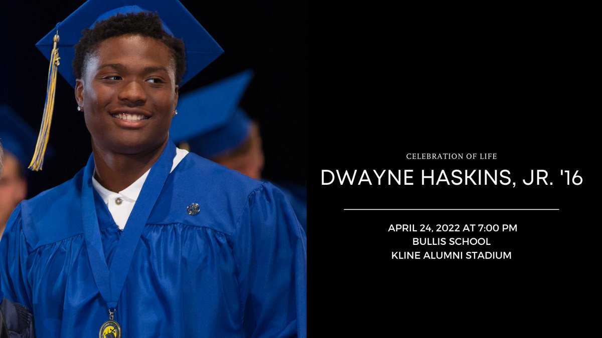 BullisEvents's tweet photo. Bullis School welcomes friends, family, and alumni to celebrate the life of Dwayne Haskins, Jr. '16 on Sunday, April 24, at 7 PM at Bullis School, Kline Alumni Stadium. https://t.co/GMQgh0xysM