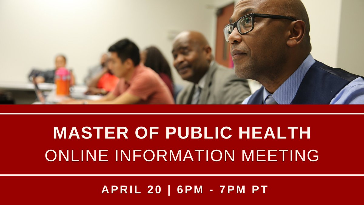 APUGradPrograms's tweet image. Join us Apr. 20 at 6pm to learn about APU's Master of Public Health degree. With several specializations, this degree prepares you for your passion in community wellness. RSVP: ow.ly/rK4m50IH4pU