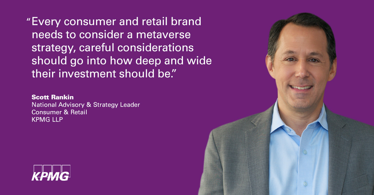 KPMG_US's tweet photo. KPMG US is helping enable long-term strategies for growth in the metaverse and what that means for your company’s future. Read our Consumer pulse report for more insight on how the metaverse will affect your brand and how we can help. https://t.co/qnhaBkOOkN
#consumer #metaverse https://t.co/YZbAxW22gE