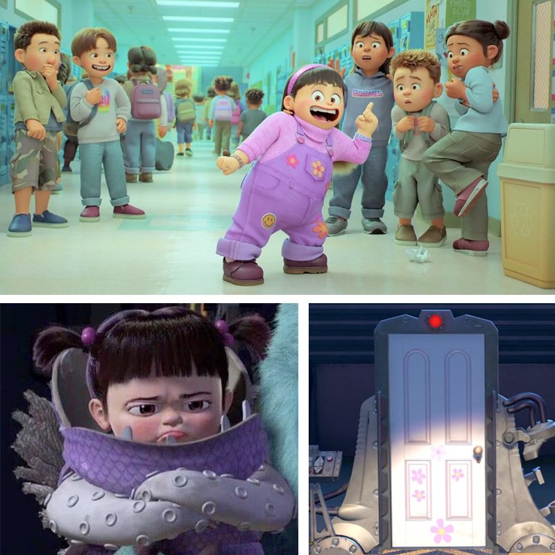 Is Abby Park from Turning Red actually Boo from Monsters Inc?
The resemblance is pretty close, but, we have another coincidence. In <a href="/PixarTurningRed/">Disney and Pixar's Turning Red</a> Abby wears overalls with flower patches that match the flower stickers on Boo’s door in Monsters Inc. #TurningRedMovie