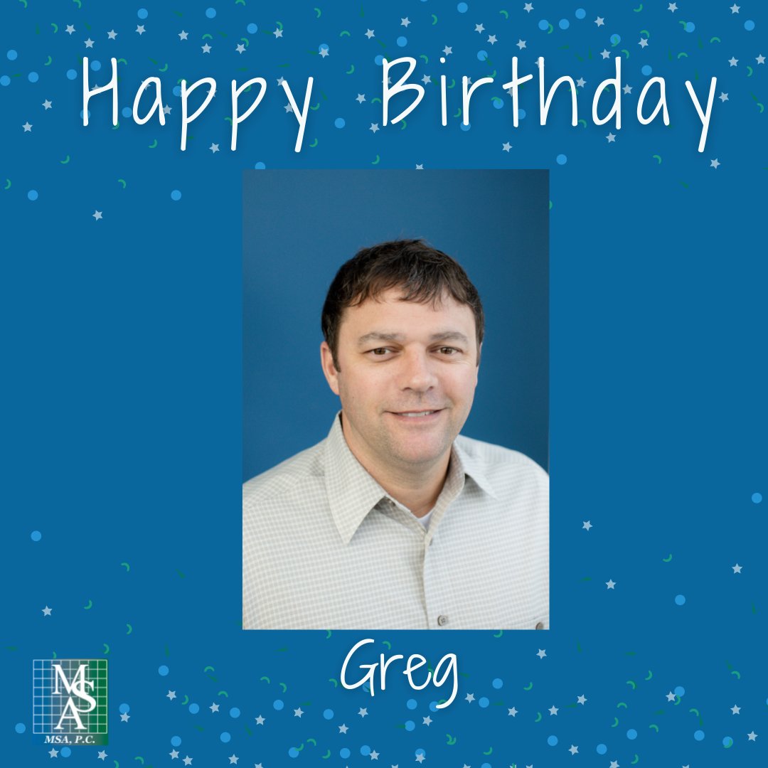 MSA_PC's tweet photo. It's time to celebrate a double birthday! 

Wishing a very Happy Birthday to Jessica Wilson, QEP and Greg Zoby, LS today! https://t.co/EkrrtXXBHI