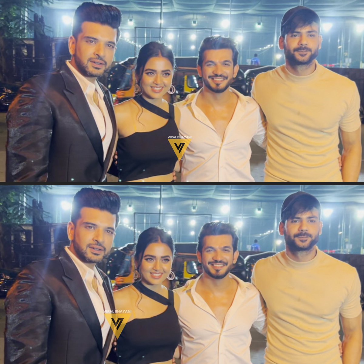 viralbhayani77's tweet photo. #TejasswiPrakash #KaranKundrra #vishaladityasingh &amp; #arjunbijlani Spotted in Andheri 🔥😍📸 @itsmetejasswi @kkundrra @Thearjunbijlani @viralbhayani77 https://t.co/qInI5N9FGE