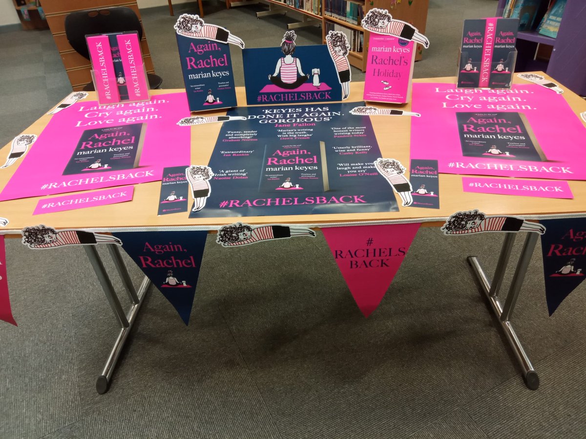 WiganLibraries's tweet photo. Hindley library and community centre are celebrating #MonthofMarian Bestselling author, Marian Keyes, delights us with the long-awaited follow up to Rachel's Holiday, #Rachelsback Perfect for fans of romantic comedy โคโค @MarianKeyes @MichaelJBooks https://t.co/7MV14WAHoX
