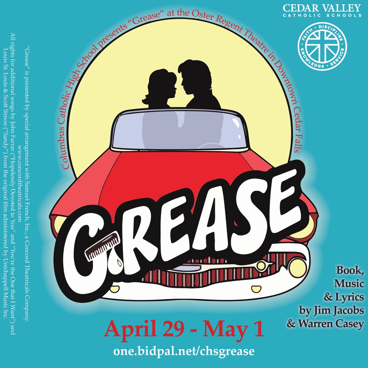 Tickets on sale online at one.bidpal.net/chsgrease