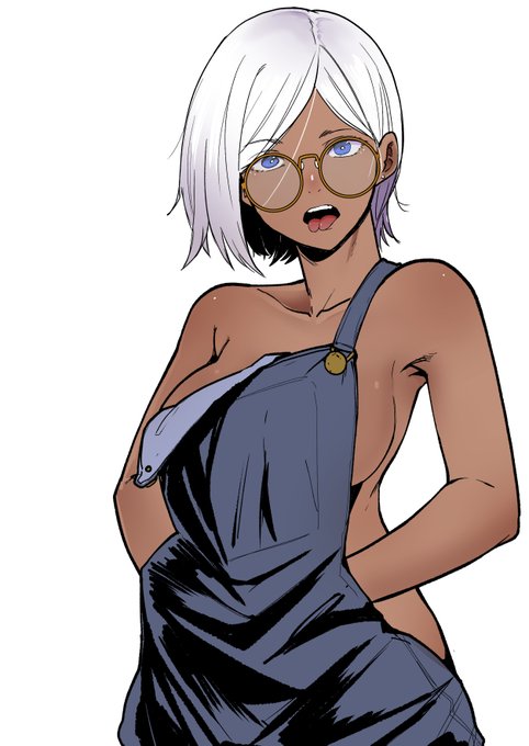 褐色スプタンメガネオーバーオール 