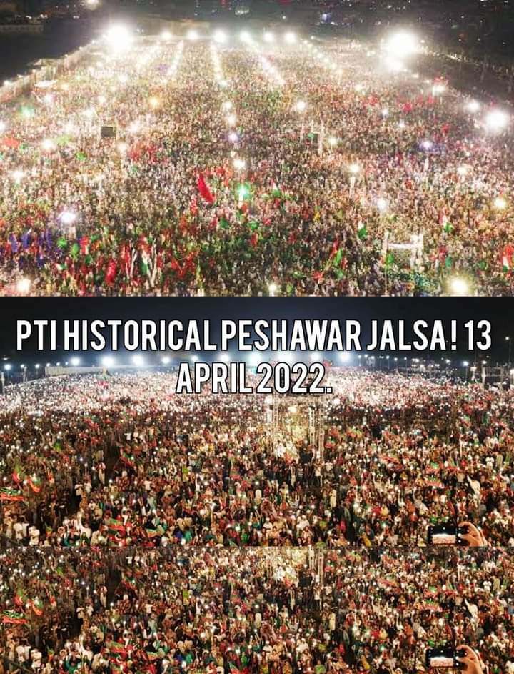##امپورٹڈ_حکومت_نامنظور
Record broken !! History created !!
Movement at its peak.
Massive massive massive Jalsa at Peshawar 💪
#PeshawarJalsa #PeshawarJalsa