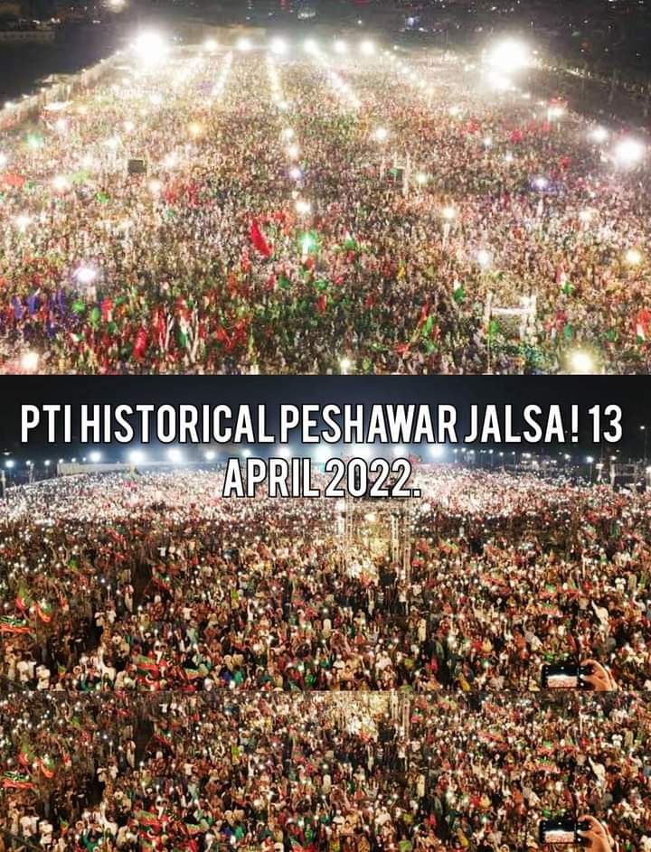 ##امپورٹڈ_حکومت_نامنظور Record broken !! History created !! Movement at its peak. Massive massive massive Jalsa at Peshawar 💪 #PeshawarJalsa #PeshawarJalsa