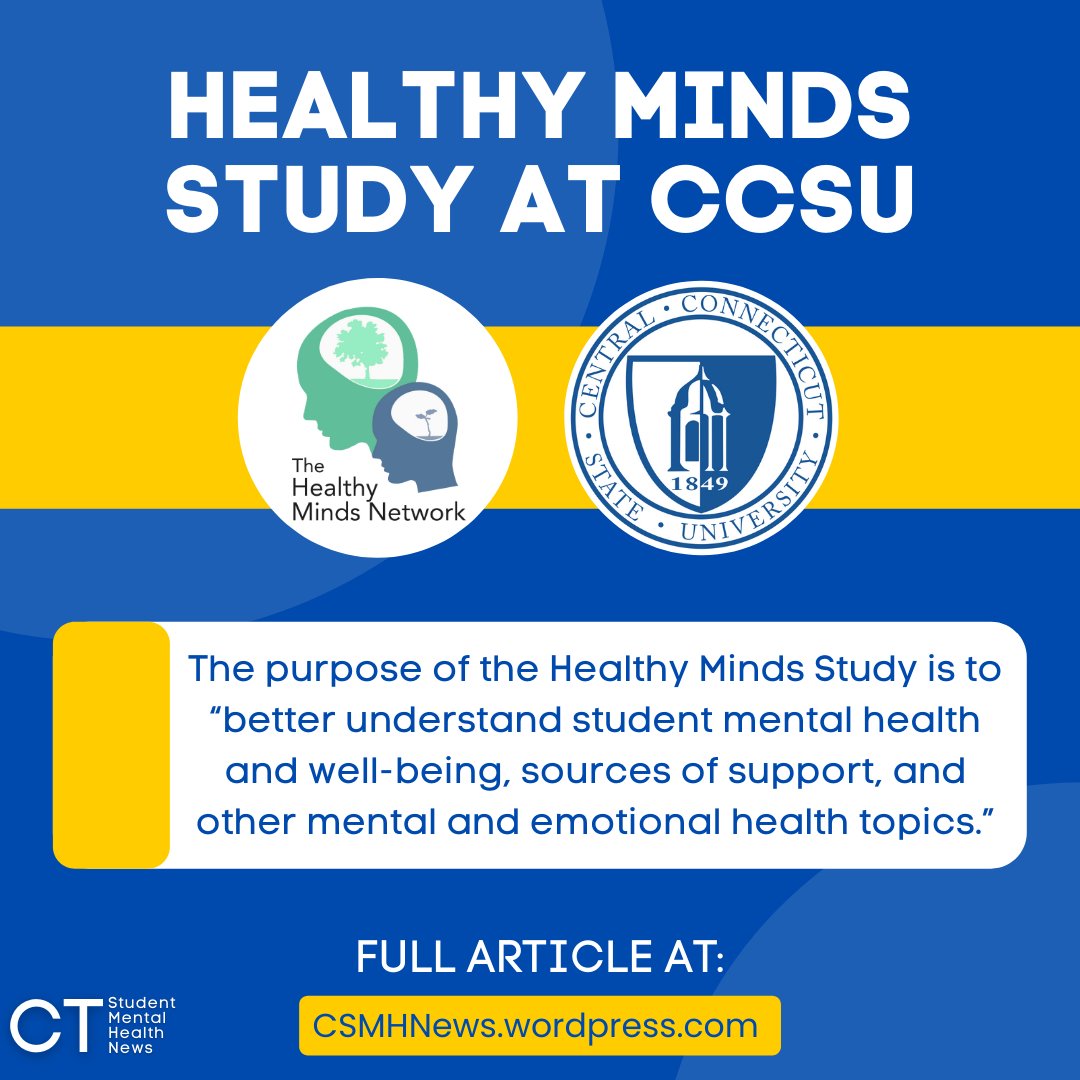 CSMHNews's tweet image. ICYMI: Make sure to read the latest article. The Healthy Minds Study has made it to CCSU and could potentially help improve mental health services on campus.

csmhnews.wordpress.com/2022/04/10/new…

#mentalhealth #ct #ccsu #ctnews #CSMHNews #college #healthyminds #breakingnews #journalism