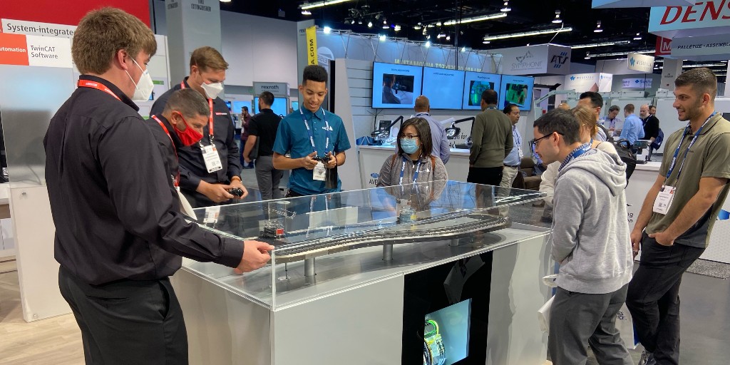 BeckhoffUSA's tweet photo. #ATXWest Day 2: We're back to answer your questions about adaptive manufacturing and innovations in machine control. | Visit booth 4515: https://t.co/QFnkCvnC3k
#Beckhoff #Automation #AdaptiveManufacturing #XPlanar #FlyingMotion #XTS #NeXTStep #ATXWest2022 https://t.co/UTBfSr8E29