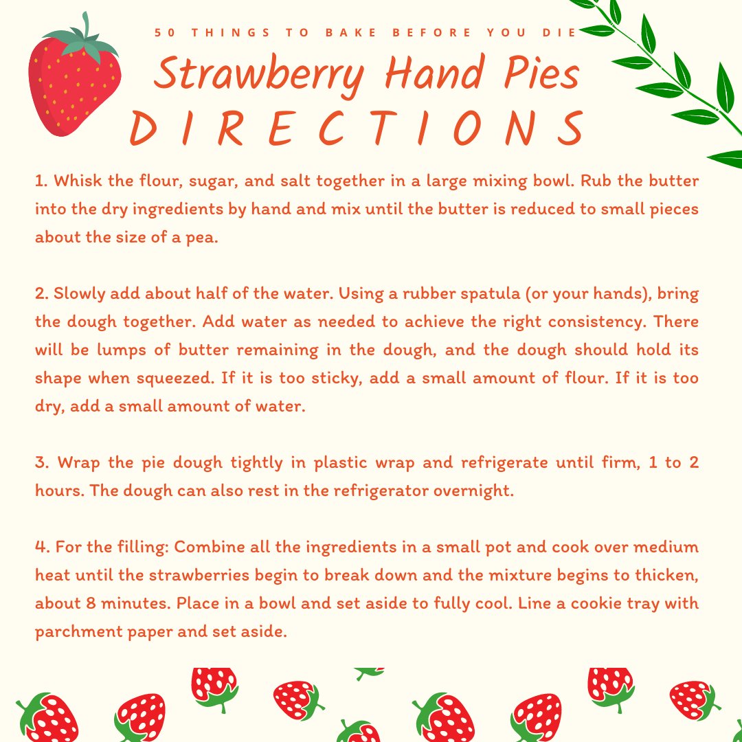 UlyssesPress's tweet photo. 50 Things to Bake Before You Die features delicious recipes that will get your taste buds excited π€©
The Strawberry Hand Pie recipe by Tracy Wilk, from #BakeItForward is the perfect bite size summer treat!
Make it today and tag us @UlyssesPress to be featured on our next post. https://t.co/e5iZSyqX3Y