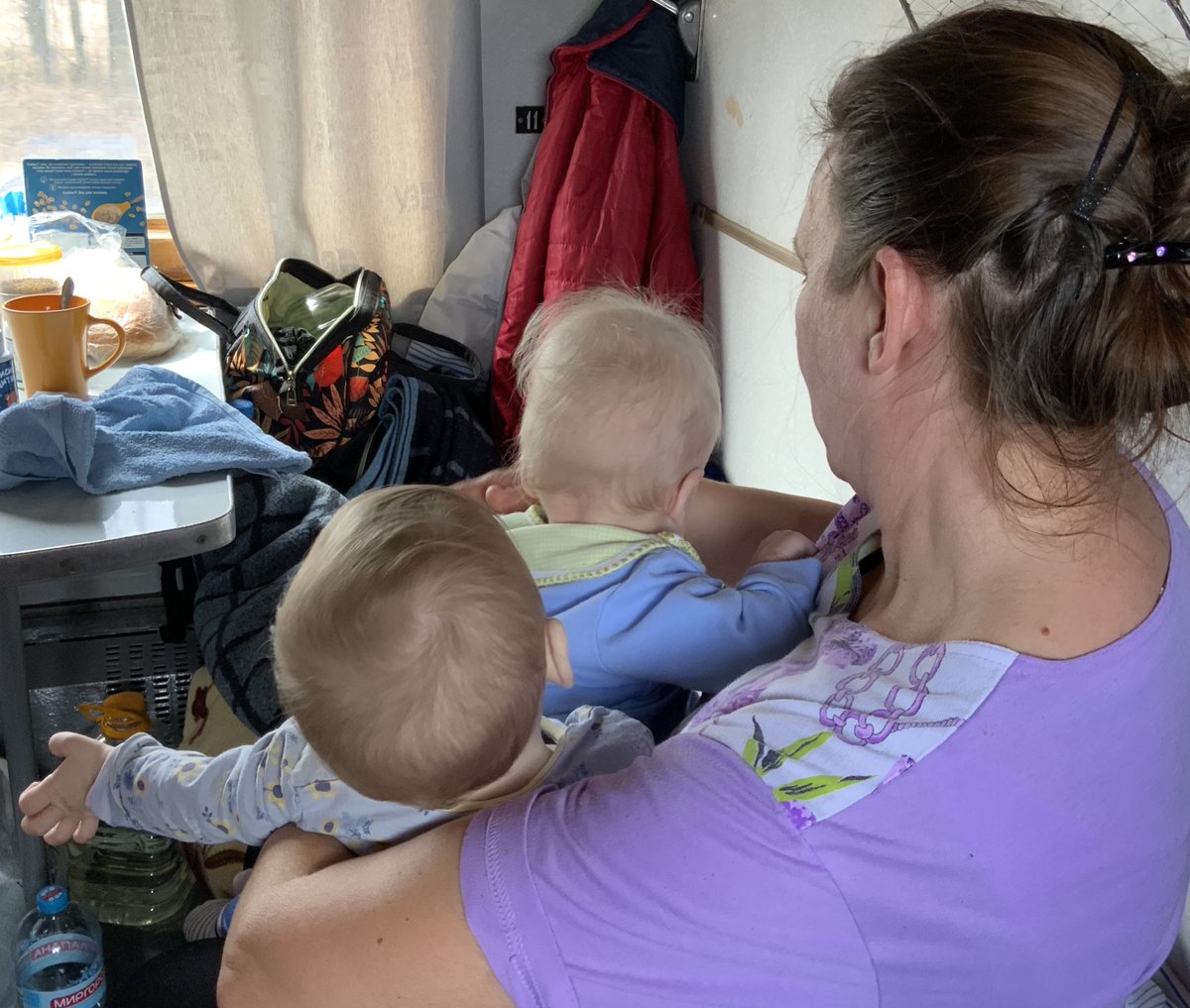 MSF_Ukraine's tweet photo. Fifth #MedicalTrain arrived #Lviv 12 April

11 trauma-wounded, mostly children @ #Kramatorsk station when missile struck on 8 April

78 orphans, from an orphanage in #Zaporizhzhia – 2 months to 3 years old

With family members of the wounded + the director&amp; staff of the orphanage https://t.co/pkhOfxAg1T