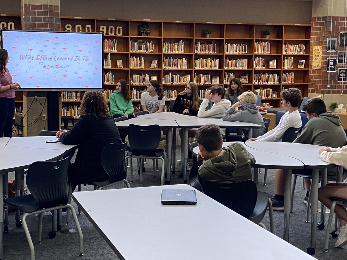 AndoverMS's tweet photo. AMS Teen Leadership class students presenting to Kansas Teachers of the Year who are visiting Andover USD 385 today.  They did a great job. https://t.co/4fPZOTgBBL