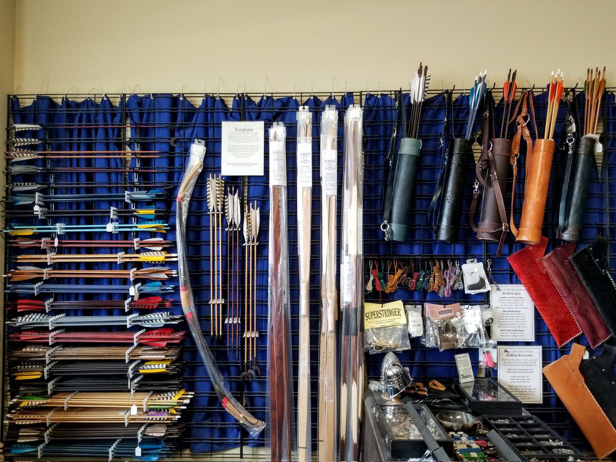 WeSellSwords's tweet photo. New Archery Items Just Arrived!
Including new a few new styles of Longbows, hand made Arrows, Leather Archery Bracers, and more!
Come on down to our Calgary Store check these out!
#Archery #Archers #longbows #traditional #arrows #archerygear #getithere #calgary #yyc https://t.co/5bKzv1PQ4e
