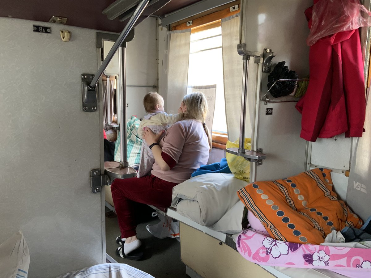 MSF_Ukraine's tweet photo. “We focus on medical evacuations, but the regional head of health made a strong case for the orphanage. Children older than 3 had already been moved. They wanted our help to take the younger children and babies. We couldn’t refuse” - @MSF emergency doctor Stig Walravens https://t.co/uNyB62D0S4