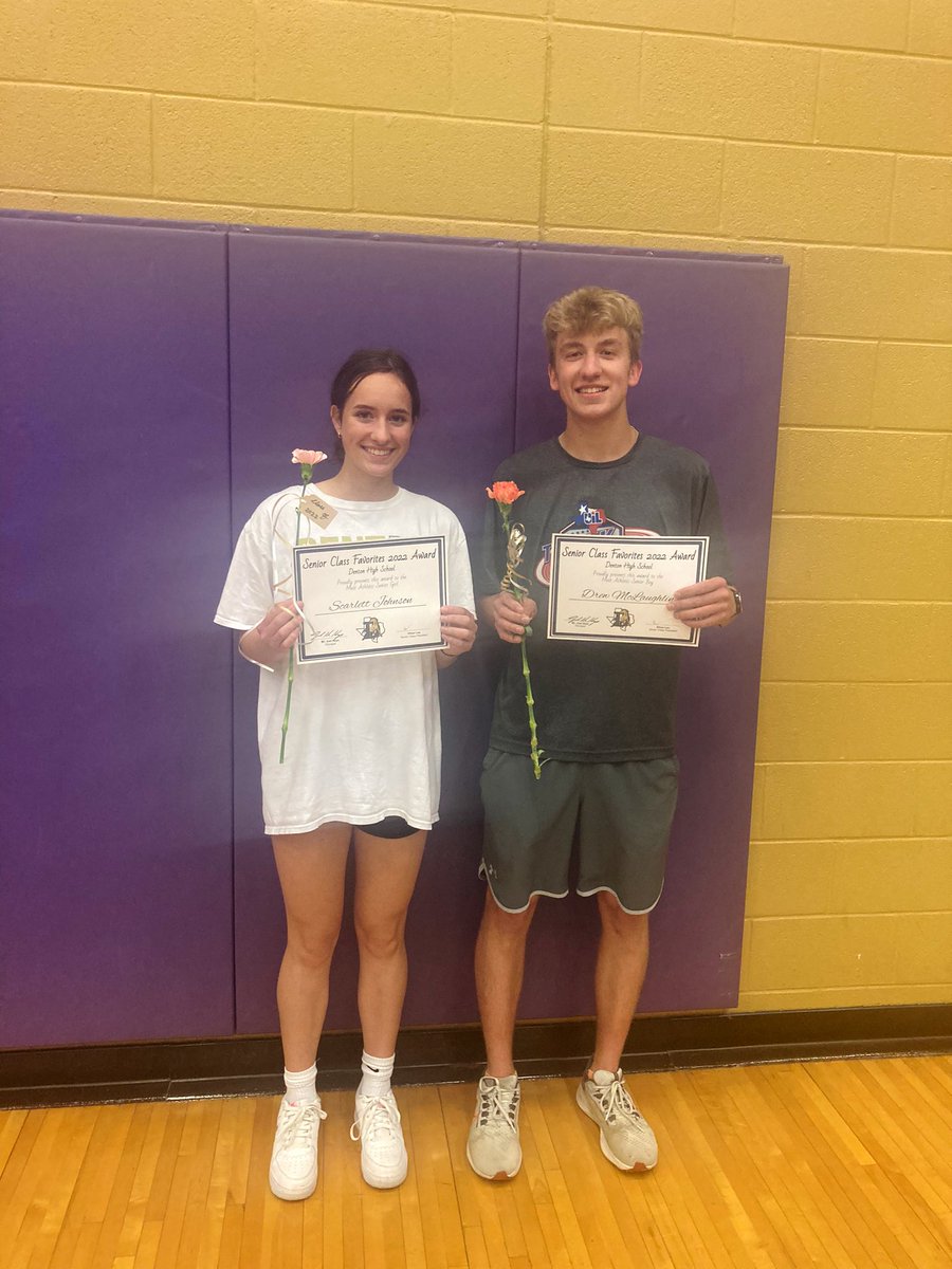 Congratulations to future collegiate runners and our very own Scarlett &amp; Drew for winning “Most Athletic” at the class of 2022 Senior Class Awards Ceremony! <a href="/dentonisd/">Denton ISD</a> <a href="/Denton_High/">Denton High School</a> <a href="/DentonISDSports/">Denton ISD Athletics</a>