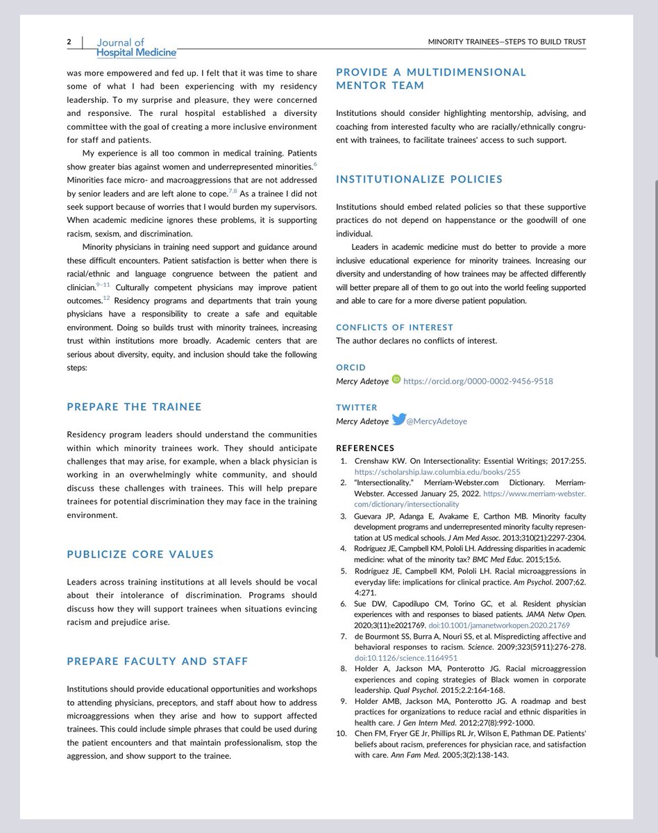 ATS Section on #MedEd (@atsmeded) on Twitter photo #OpenAccess in <a href="/JHospMedicine/">Journal of Hospital Medicine</a>: Strategies to build trust with trainees who are underrepresented in medicine by <a href="/MercyAdetoye/">Mercy Adetoye</a>
ā¦mpublications.onlinelibrary.wiley.com/doi/epdf/10.10ā¦
H/T <a href="/SamirShahMD/">Samir S. Shah</a> #WednesdayWisdom #OpenAccess in <a href="/JHospMedicine/">Journal of Hospital Medicine</a>: Strategies to build trust with trainees who are underrepresented in medicine by <a href="/MercyAdetoye/">Mercy Adetoye</a>
ā¦mpublications.onlinelibrary.wiley.com/doi/epdf/10.10ā¦
H/T <a href="/SamirShahMD/">Samir S. Shah</a> #WednesdayWisdom