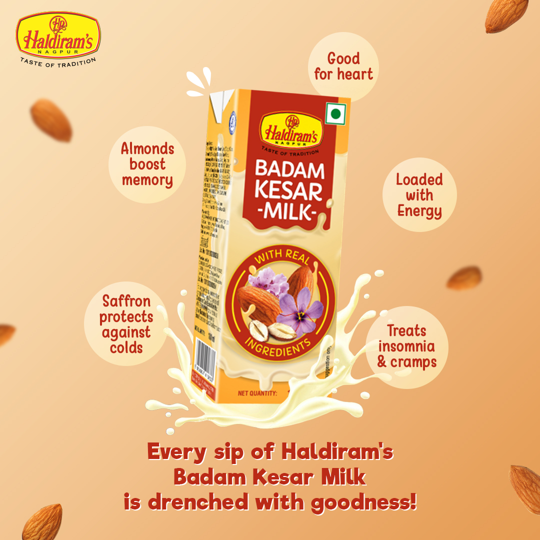 NagpurHaldirams's tweet photo. Each time you open a pack of Haldiram’s #KesarBadamMilk, you’re doing your body a favour, trust us. Because the drink is not just delicious, it’s packed with a world of goodness. So serve chilled to friends & family too.
#HaldiramsNagpur #Friyay #TGIF #WeekendAlert https://t.co/AQ2n2eCjYm