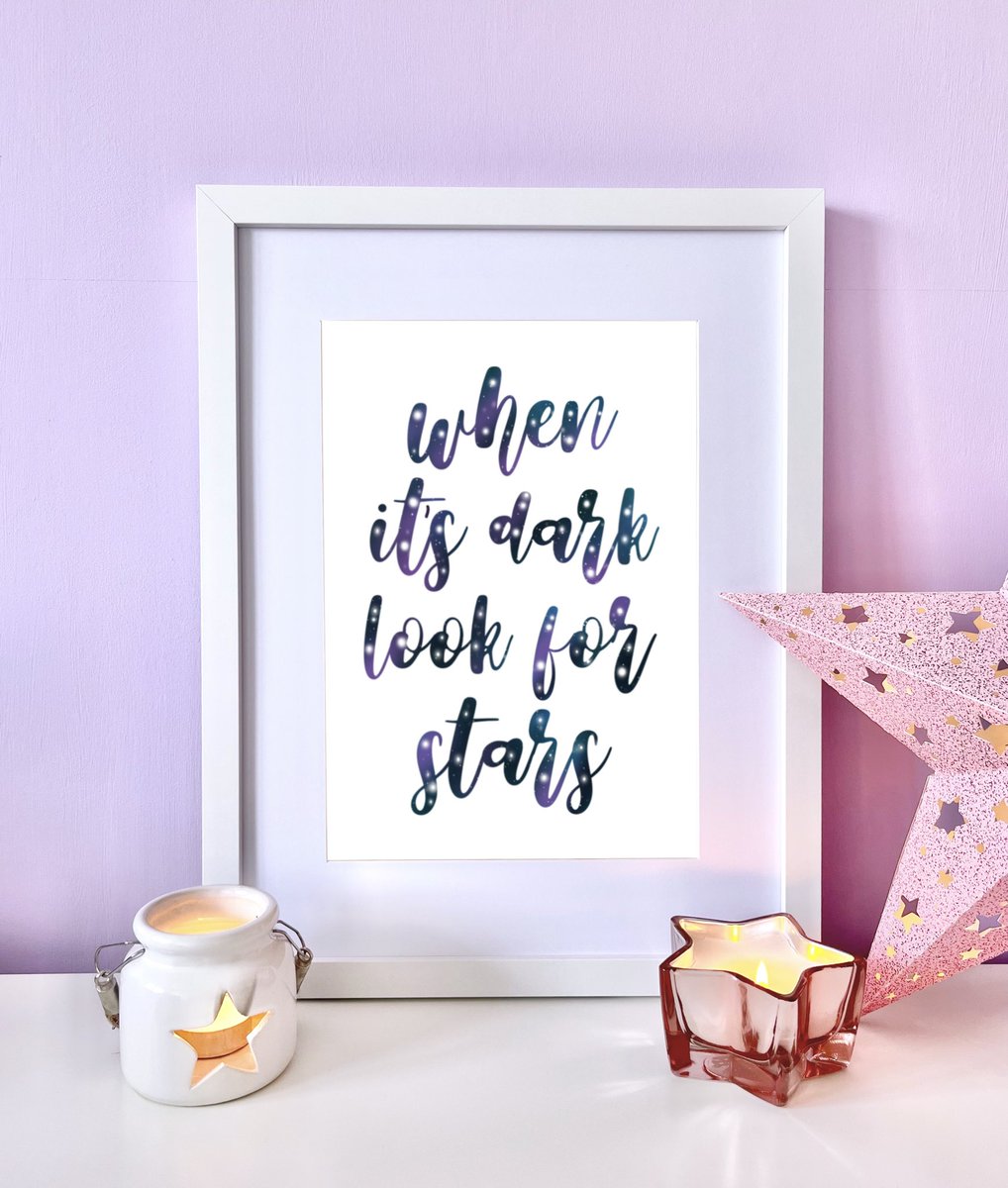 ‘When it’s dark look for stars’ A4 Print ⭐️💫 #womaninbizhour #handmadehour #yourbizhour #stars #etsyuk #handmade #giftideas #shopsmalluk #shopindie etsy.me/3xmXw6c