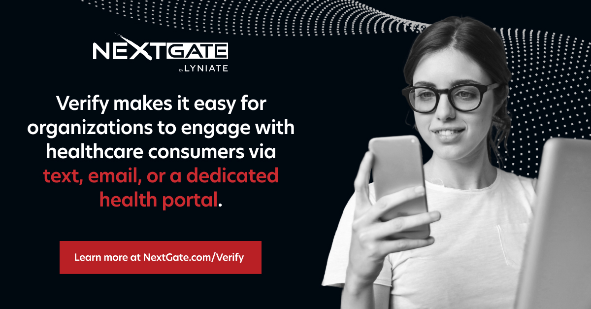 Verify enables organizations to directly engage with their healthcare consumers through SMS, email or a health portal to diminish inaccurate health records.

By sending a confirmation link - the goal is to engage the patient to verify their own data.

hubs.ly/Q0182cJ60