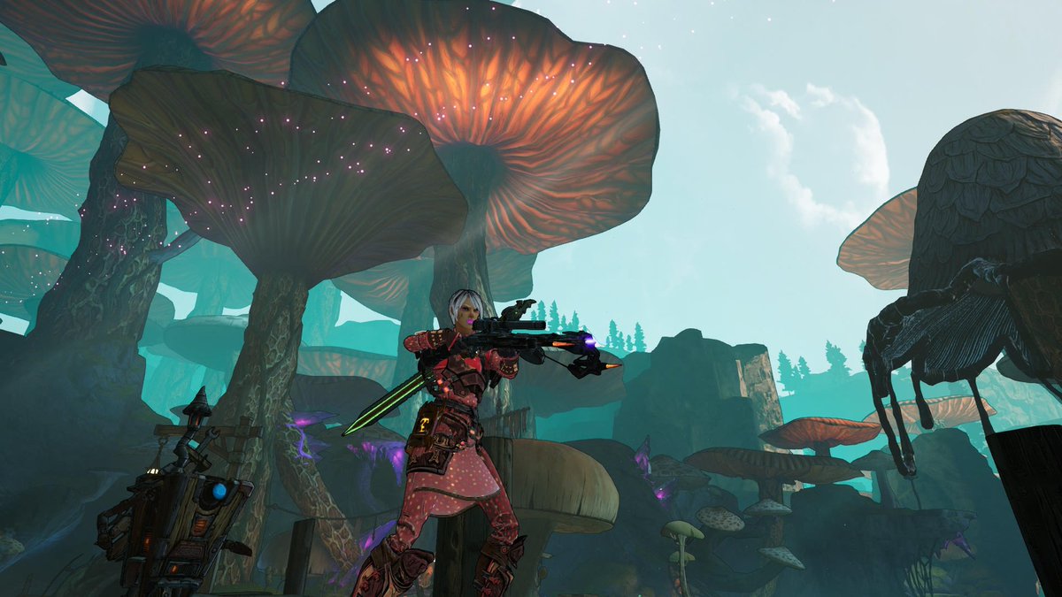 VassIain's tweet photo. I started out with every intention of keeping my character design sensible, but it all went pear-shaped as new cosmetics dropped. Pink polka dots it is now #TinyTinasWonderlands #GearboxGames #PlayStation5 #PS5 #PS5Share https://t.co/cSeQlbFmK2