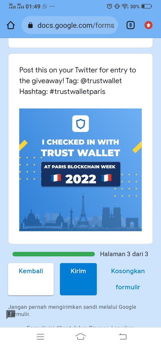 done 
<a href="/TrustWallet/">Trust Wallet</a> 
#truswalletparis