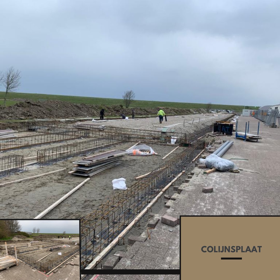 Hier weer een update vanuit Colijnsplaat!

Vorige week hebben we de wapening gelegd voor de fundering van de loods die een paar weken geleden langs zag komen. 

Het betreft een loods van 170 meter lang(!) met aan beide kopse kanten een kantoorruimte en middenin bedrijfsunits.